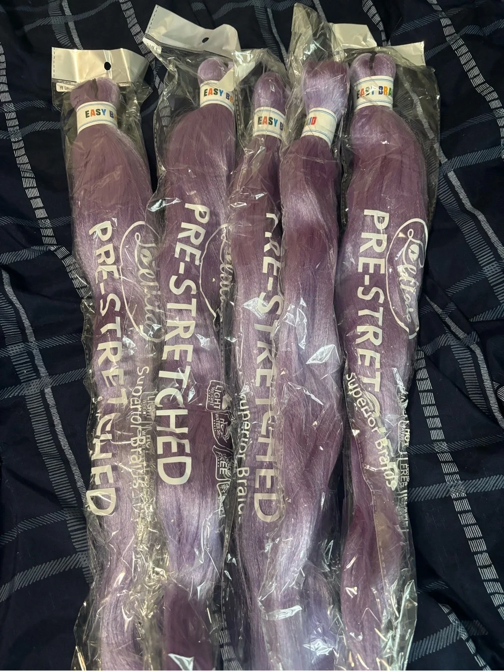 Pre-Stretched Purple Synthetic Hair Extensions